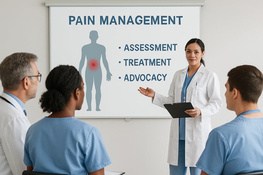 Profesionales de la salud en capacitación sobre manejo del dolor